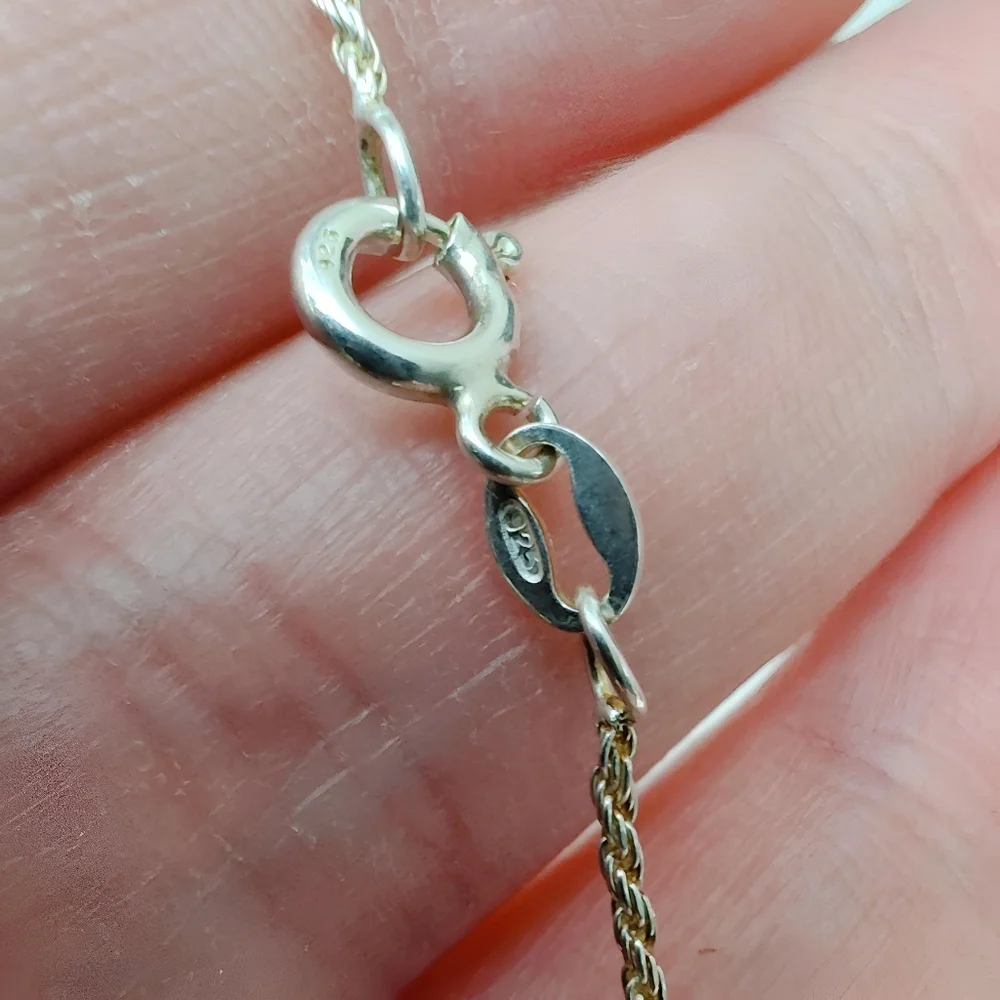 CARSI Taxco Sterling Silver Jasper Pebbled Filigree Motif Cross Pendant Necklace - Picture 8 of 10